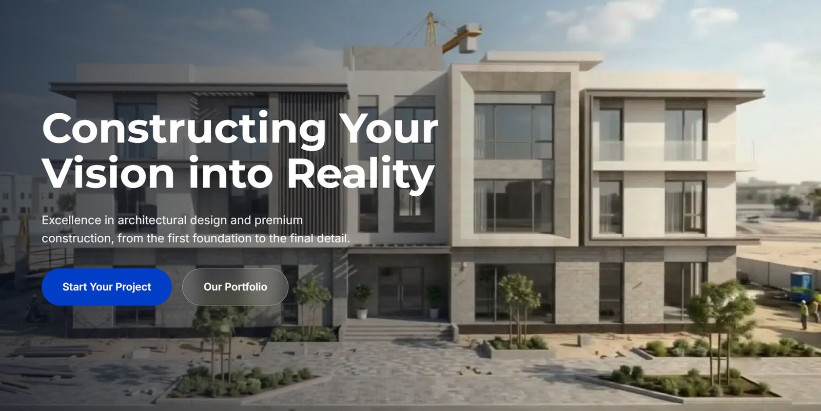 Classic Builders website homepage with architectural imagery and a Start Your Project call to action